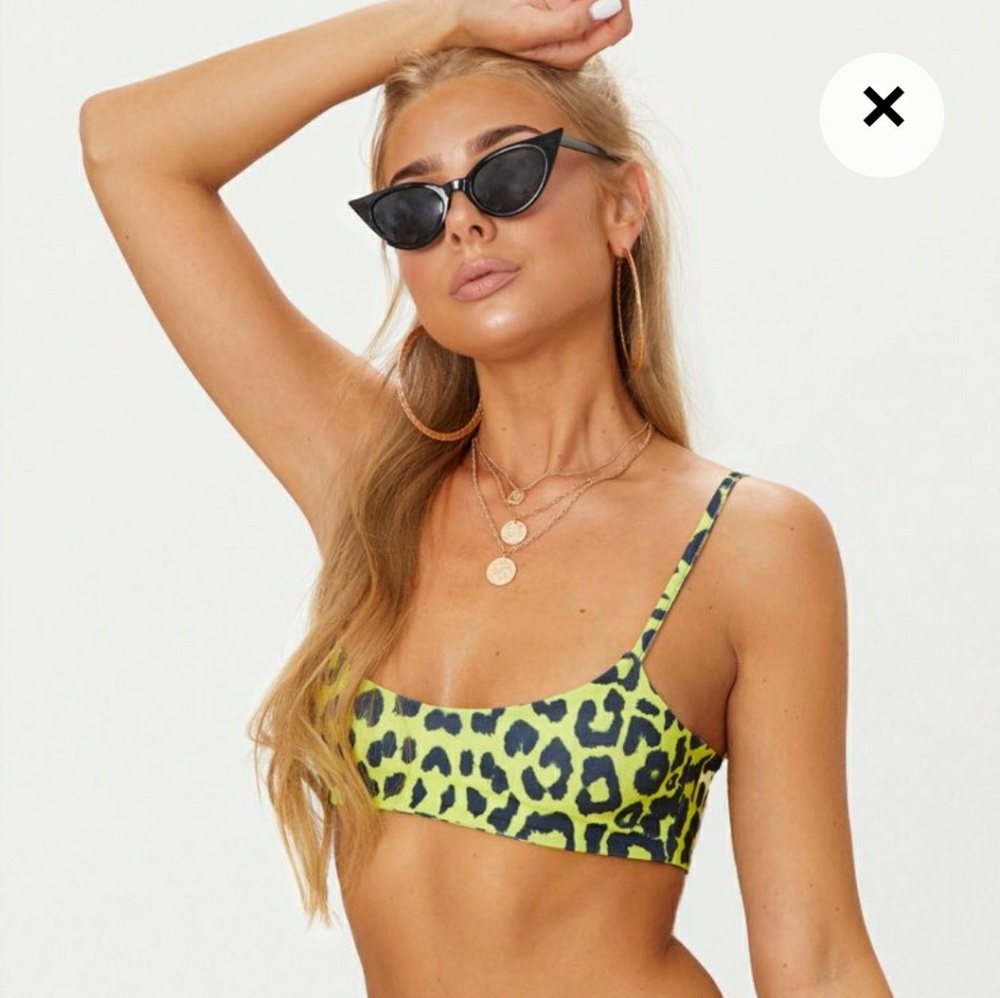 Lime Cheetah Bikini Top